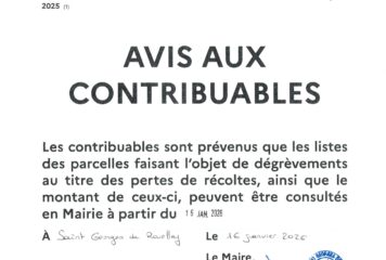 Avis aux contribuables
