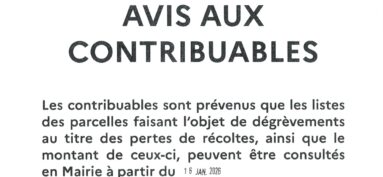Avis aux contribuables