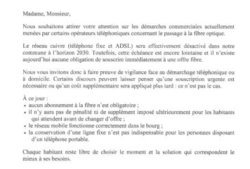 Vigilance démarchage pour la fibre