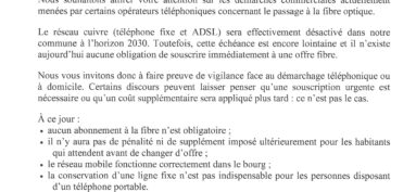 Vigilance démarchage pour la fibre
